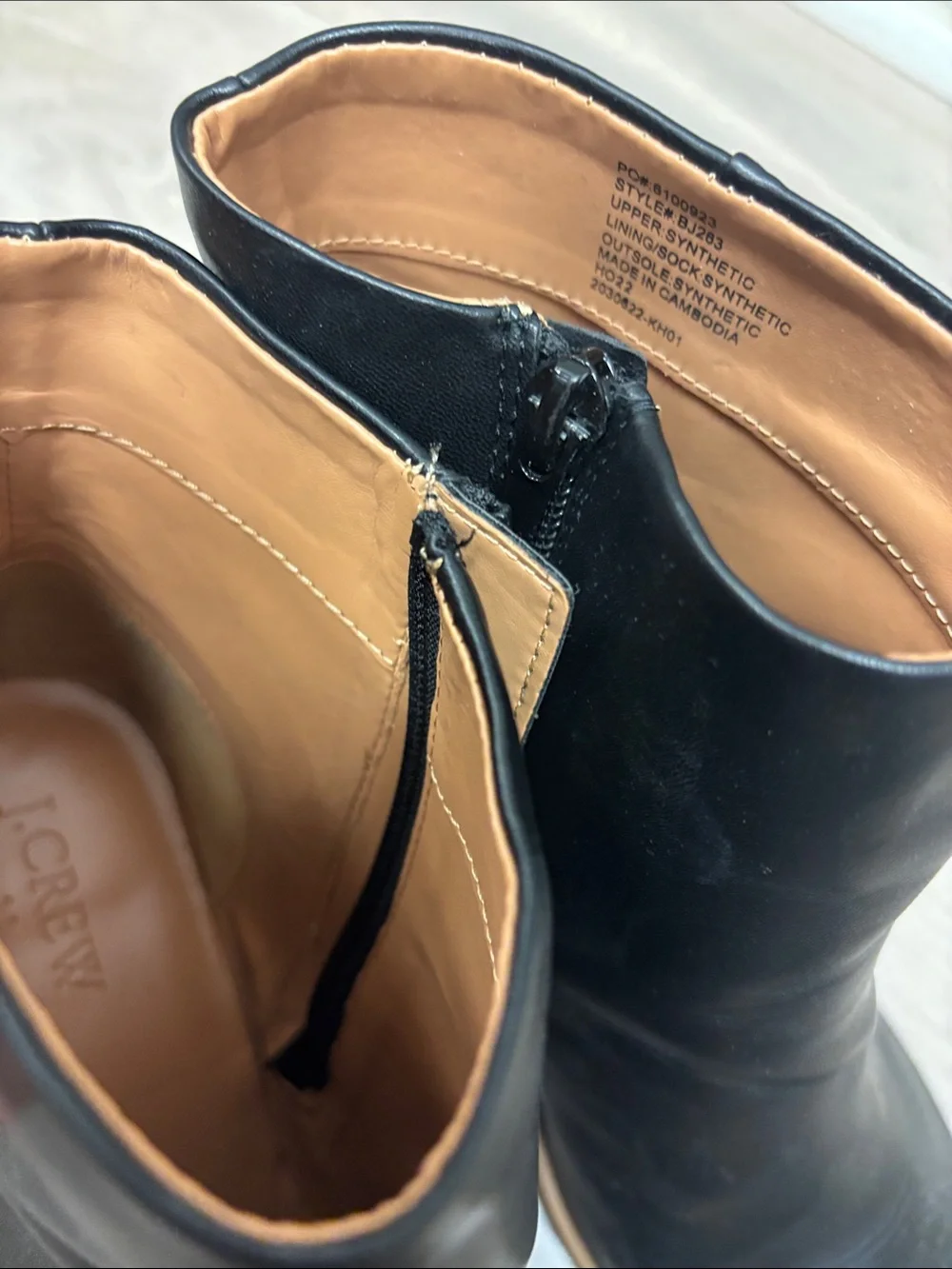 J. Crew Black Leather Ankle heel Booties